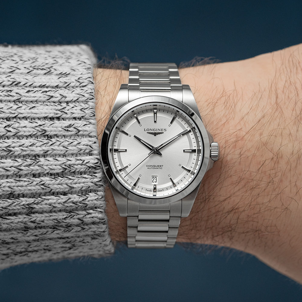 Longines Conquest 38mm – Silber am Armband