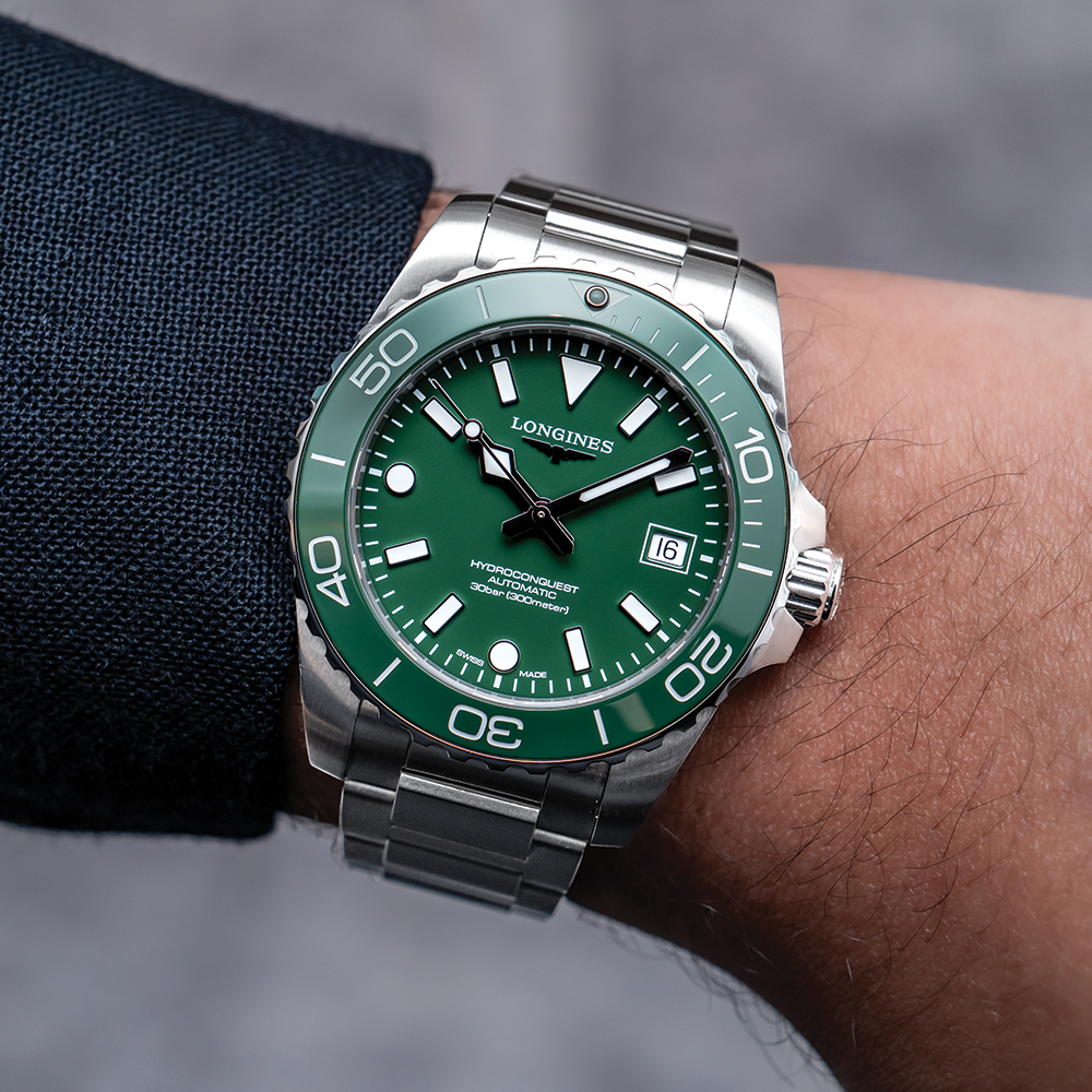 Longines HydroConquest 39mm – Grün am Armband
