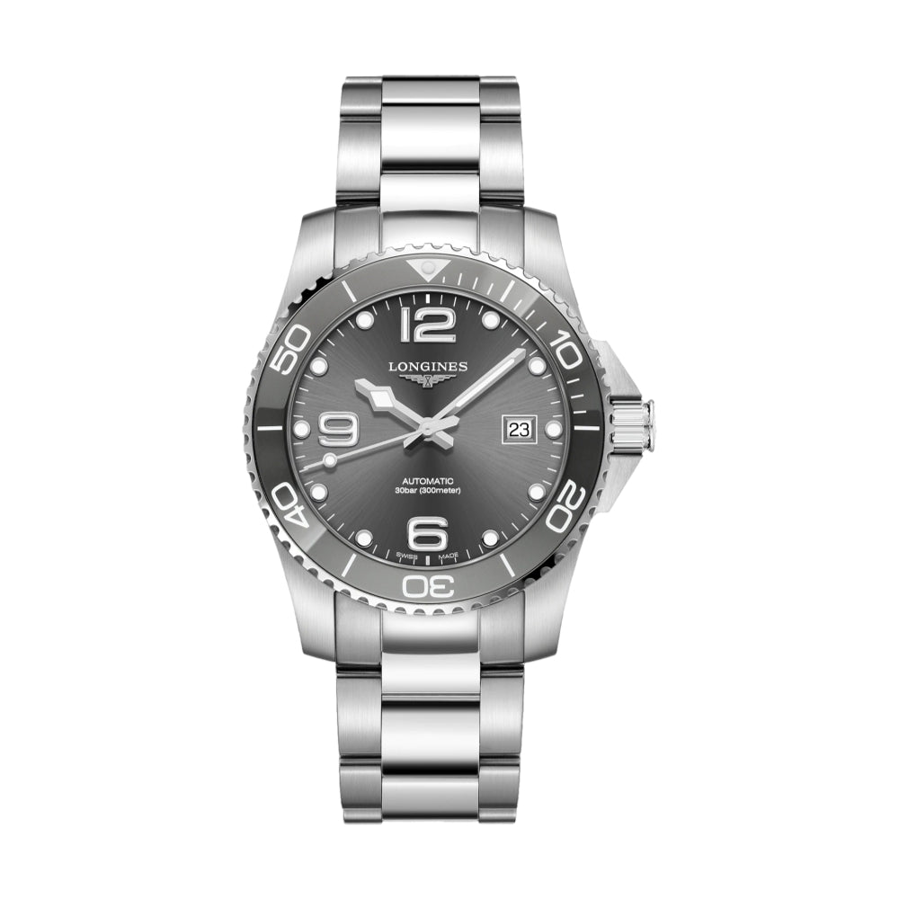 Longines HydroConquest 41mm - Sonnenschliff Grau am Armband