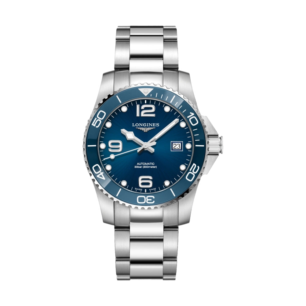 Longines HydroConquest 41mm – Sonnenschliff Blau am Armband