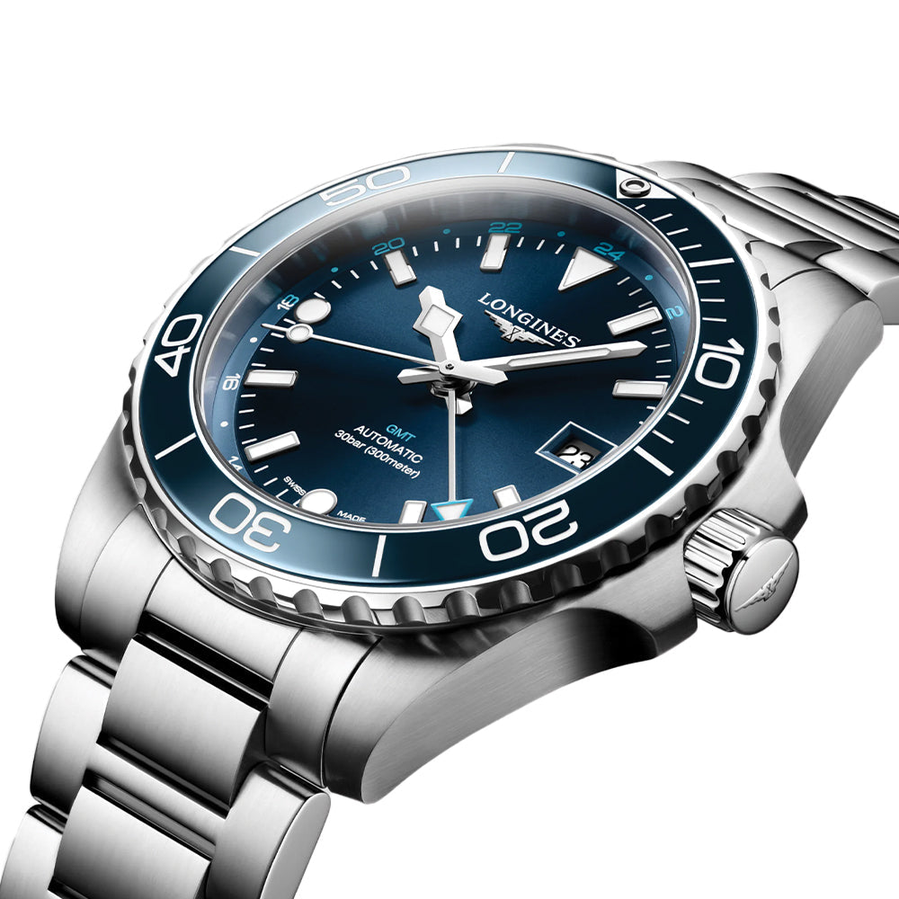 longines HydroConquest GMT 41mm - Blau am Armband