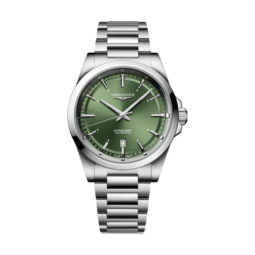 longines Conquest 41mm – Sonnenschliff Grün am Armband