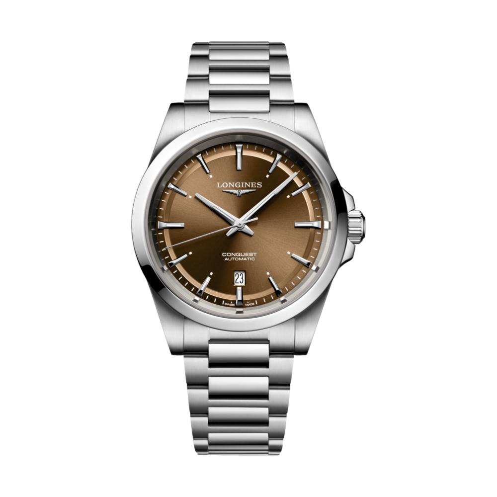 Longines Conquest 41mm - Sonnenschliff Braun am Armband
